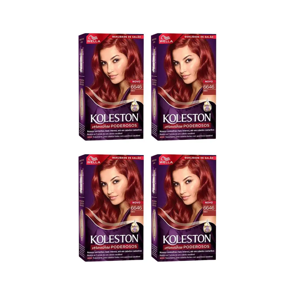COLORAçAO KOLESTON 6646 CEREJA-KIT C/4UN