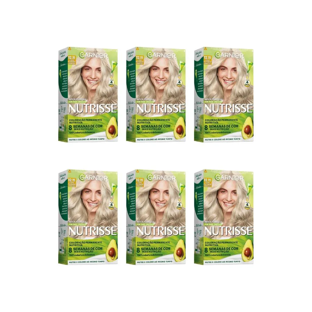 COLORAçAO NUTRISSE 12.11 LOURO PLATINADO PERFEITO-KIT C/6UN