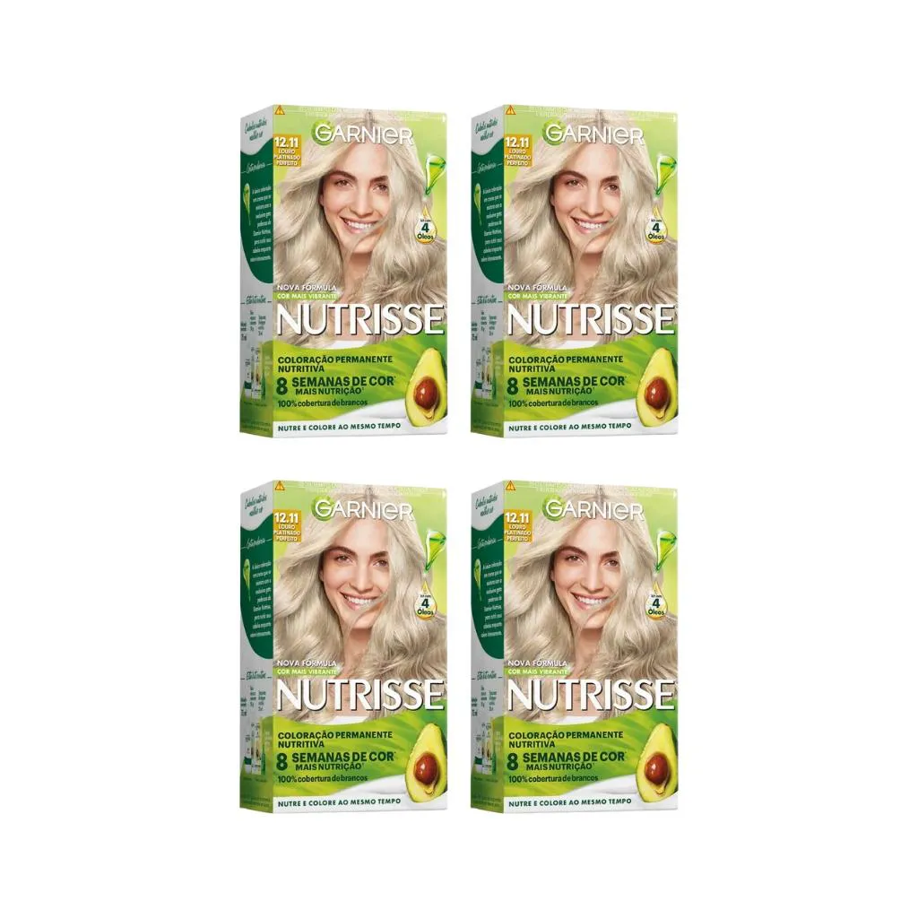 COLORAçAO NUTRISSE 12.11 LOURO PLATINADO PERFEITO-KIT C/4UN