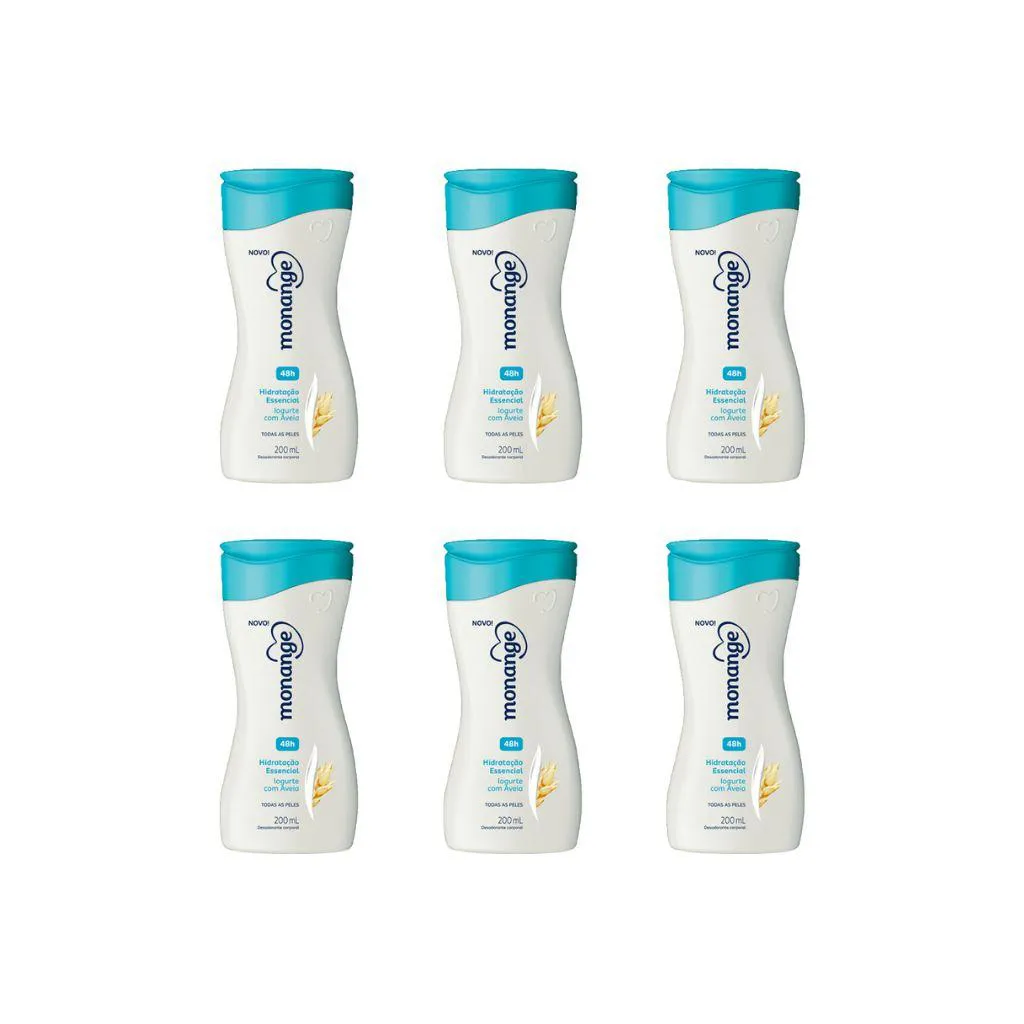 HIDRATANTE CORPORAL MONANGE 200ML IOGURTE C/ AVEIA-KIT C/6UN
