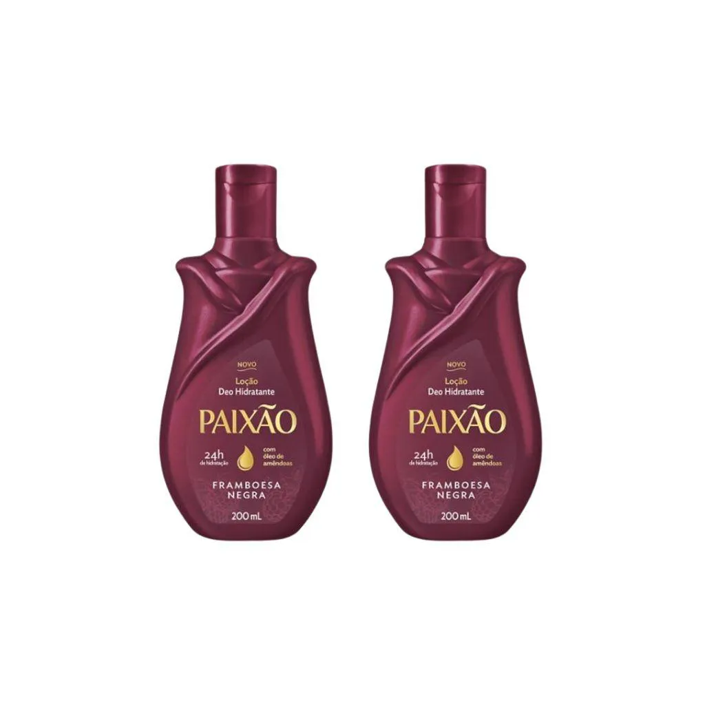 HIDRATANTE CORPORAL PAIXAO 200ML FRAMBOESA NEGRA - KIT C/2UN