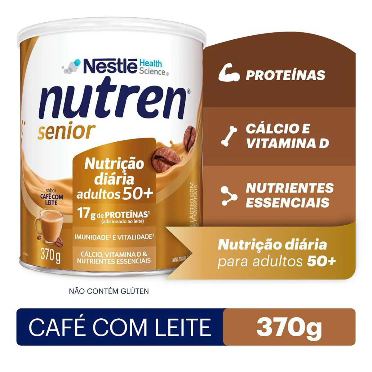 Complemento Alimentar Nutren Senior Sabor Café com Leite com 370g