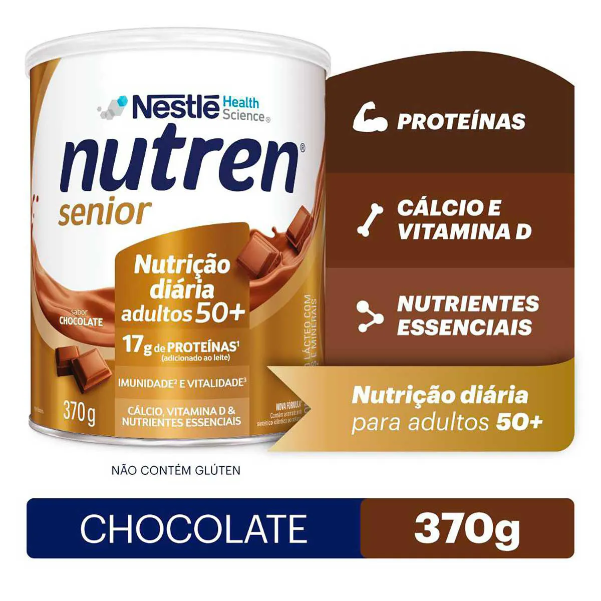 Suplemento Alimentar Nutren Senior 50+ Chocolate 370g