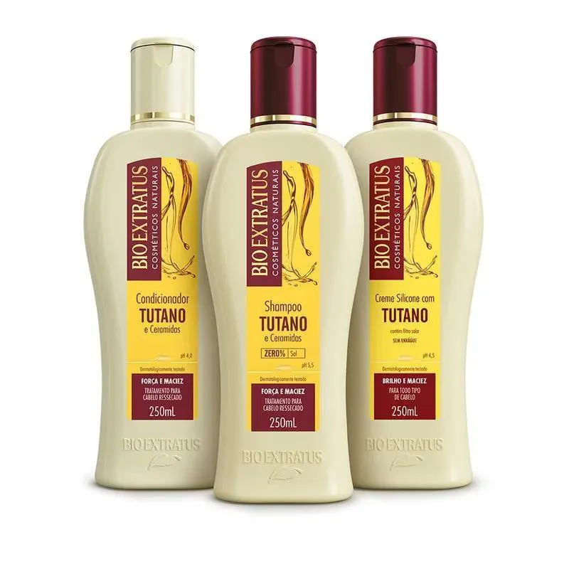 KIT 1 SHAMPOO 1 CONDICIONADOR 1 CREME SILICONE TUTANO 250 ML