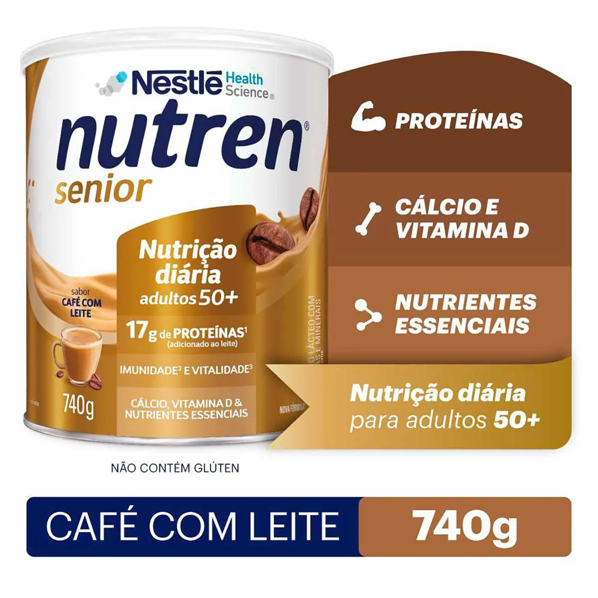 Suplemento Alimentar Nestlé Nutren Senior Sabor Café com Leite com 740g