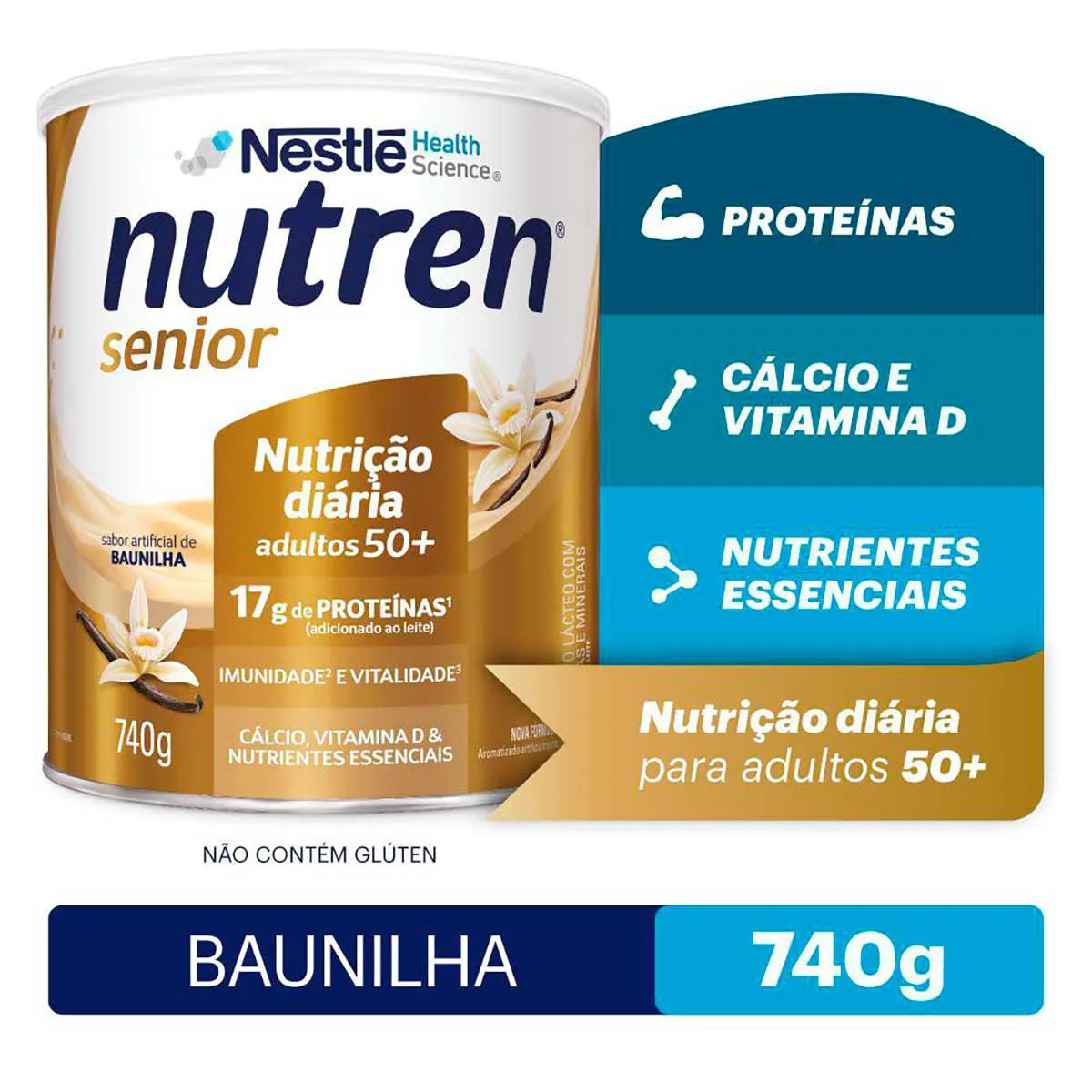 Suplemento Alimentar Nutren Senior 50+ Baunilha 740g