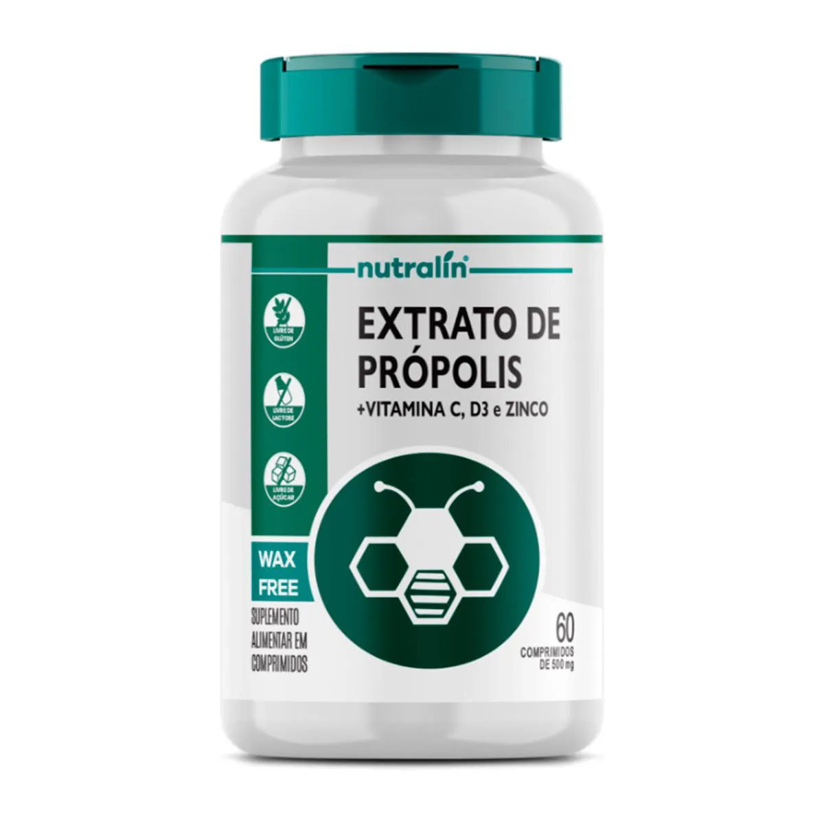 Extrato de Própolis Nutralin com Vitamina C + Vitamina D3 + Zinco 60 comprimidos