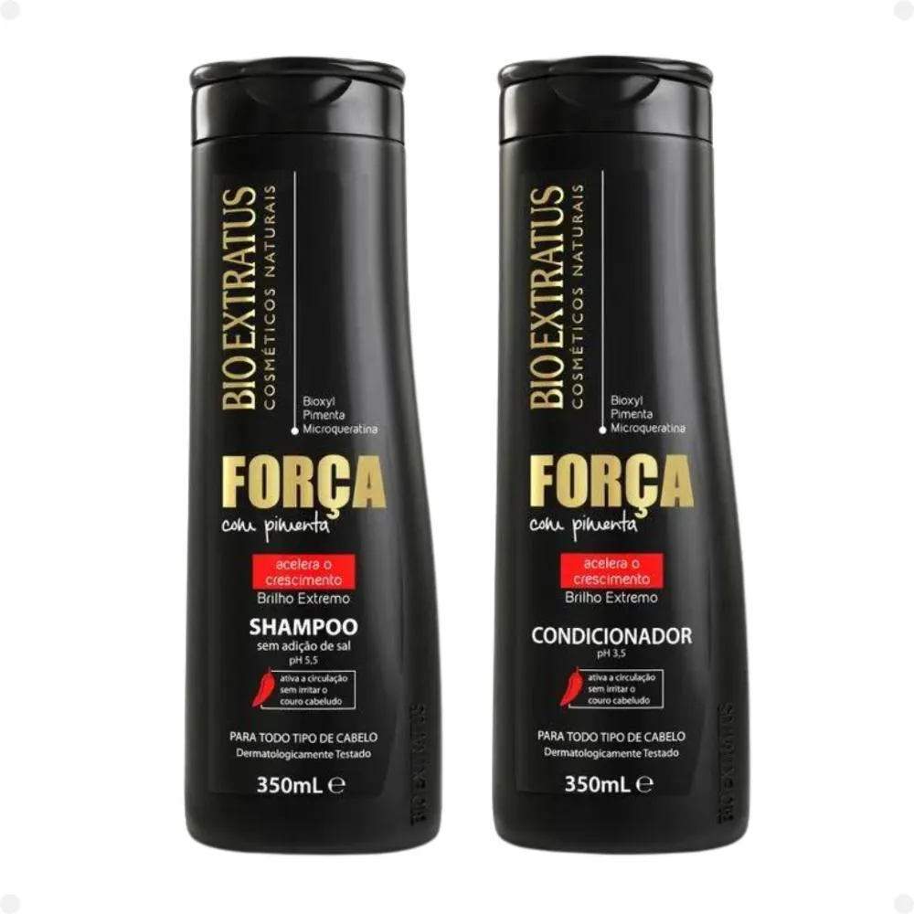 SHAMPOO + CONDICIONADOR BIO EXTRATUS FORçA COM PIMENTA 350ML