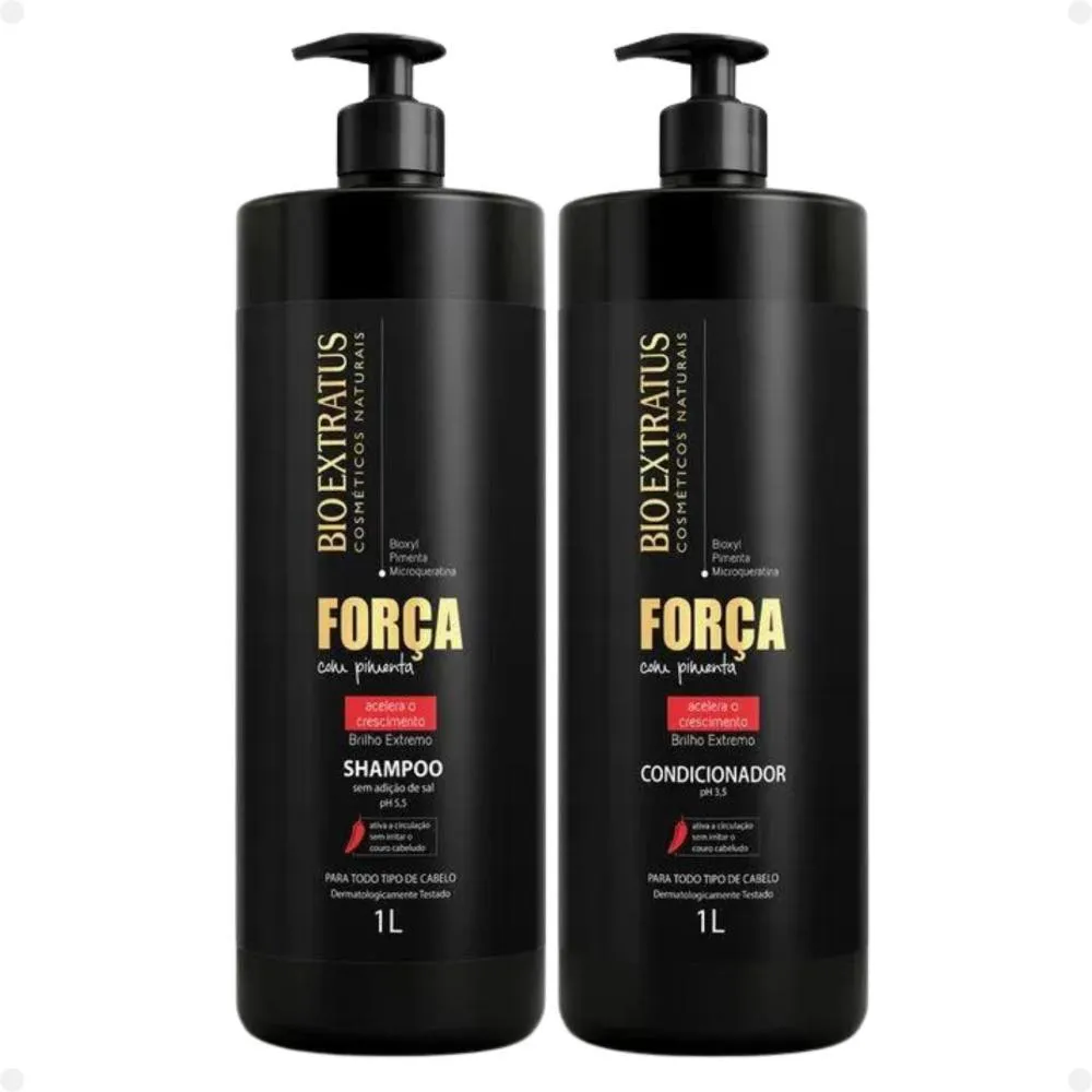 SHAMPOO + CONDICIONADOR BIO EXTRATUS FORçA COM PIMENTA 1L