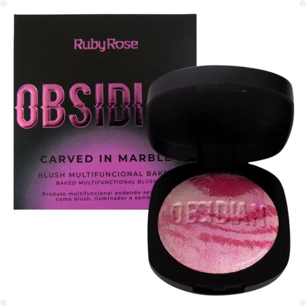 BLUSH MULTIFUNCIONAL RUBY ROSE OBSIDIAN CARVED IN MARBLE VEILED WOMAN 10,5G HB-1002-2