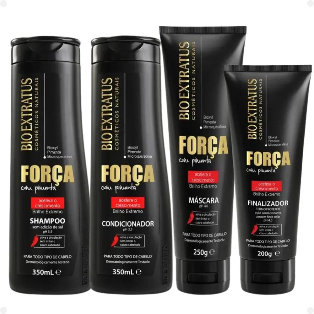 KIT BIO EXTRATUS FORçA COM PIMENTA COM 4