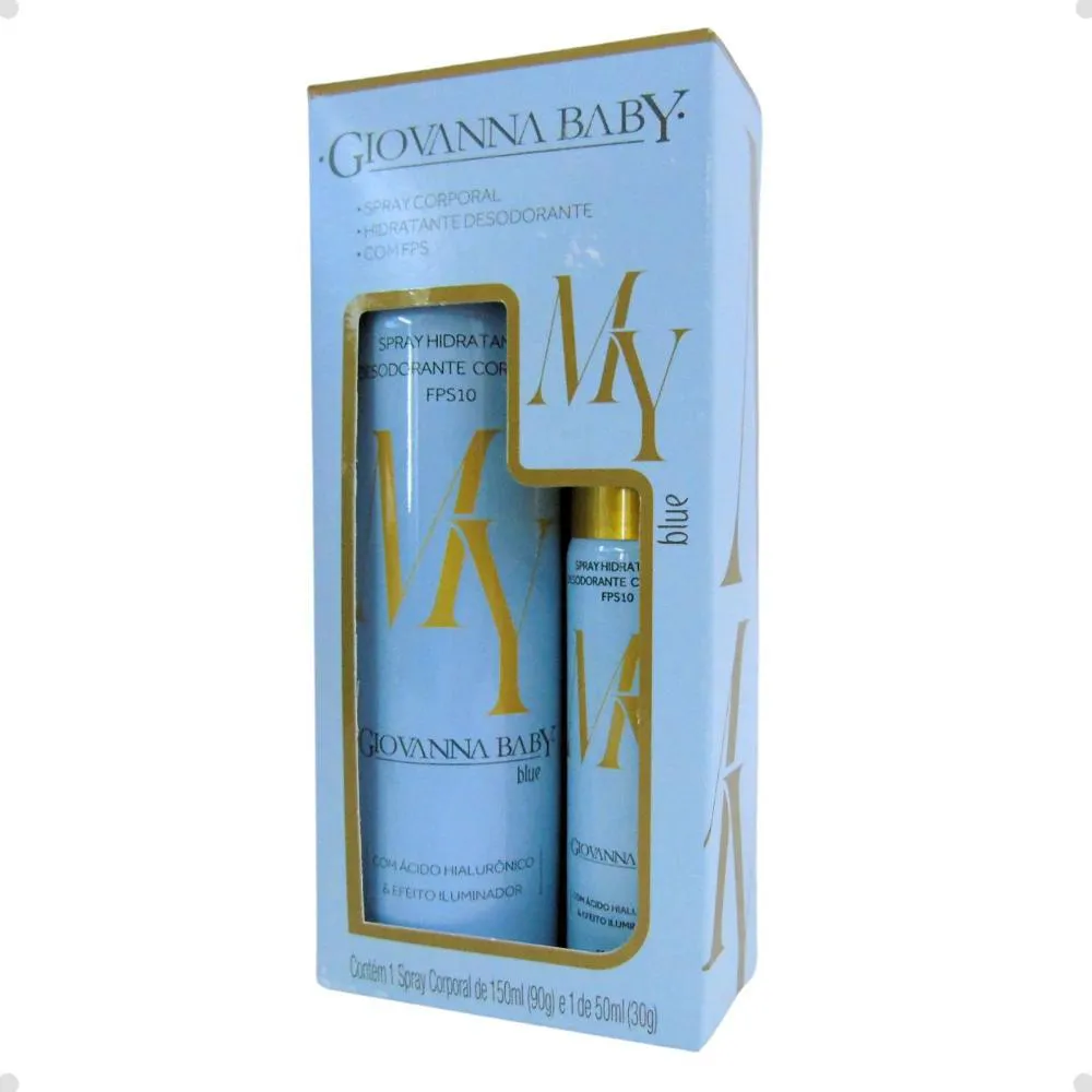 KIT SPRAY GIOVANNA BABY DESODORANTE CORPORAL BLUE FPS10 COM 2
