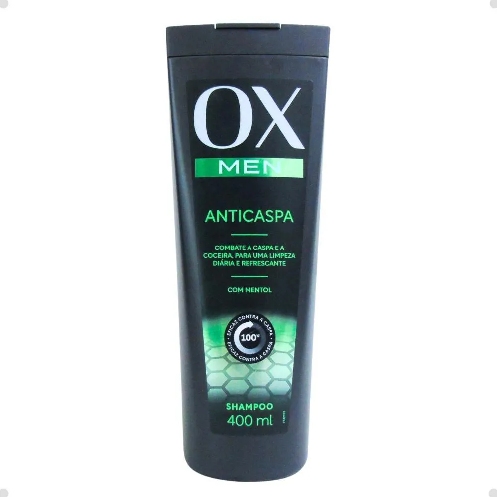 SHAMPOO ANTICASPA OX MEN COM MENTOL 400ML