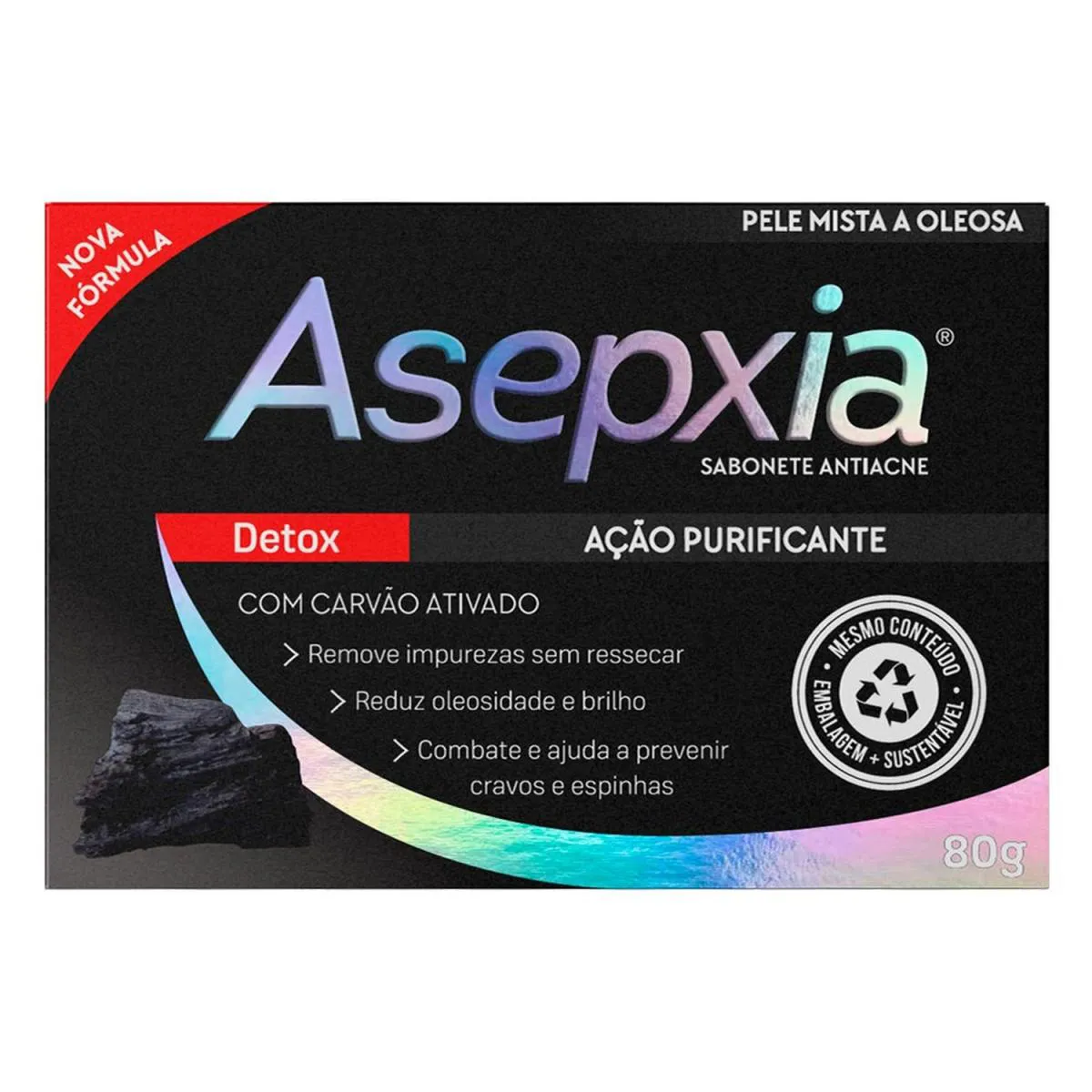 ASEPXIA SABONETE ANTIACNE COM CARVãO ATIVADO 80G (7898636190874)
