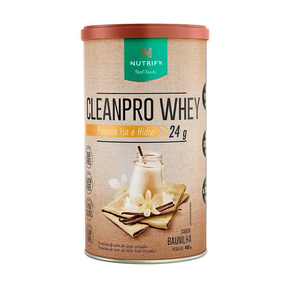 CLEAN PRO WHEY HIDROLISADO BAUNILHA NUTRIFY 450G