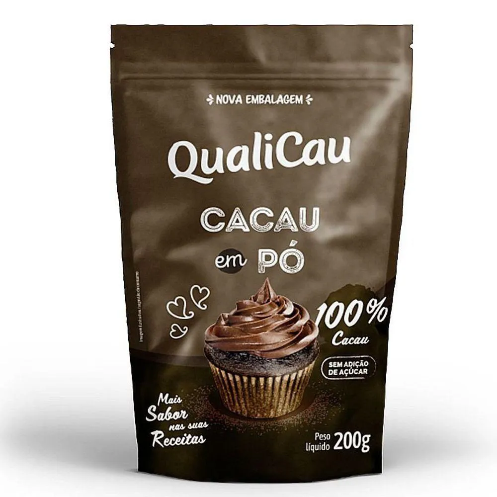 KIT 3 CACAU EM Pó ALCALINO 100% QUALICôCO 200G