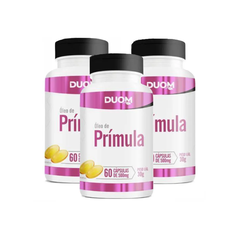 KIT 3 SUPLEMENTOS ÓLEO DE PRíMULA C/60CAPS - DUOM