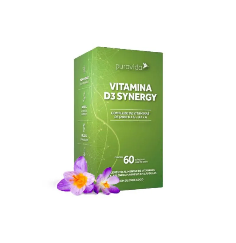 VITAMINA D3 SYNERGY COMPLEXO DE VITAMINAS 60 CAPS - PURAVIDA
