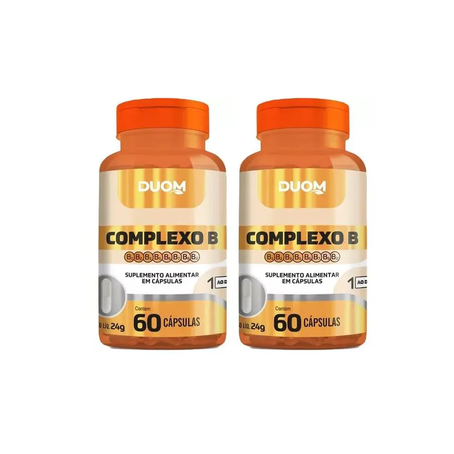 KIT 2 SUPLEMENTO VITAMíNICO COMPLEXO B C/60 CáPSULAS - DUOM