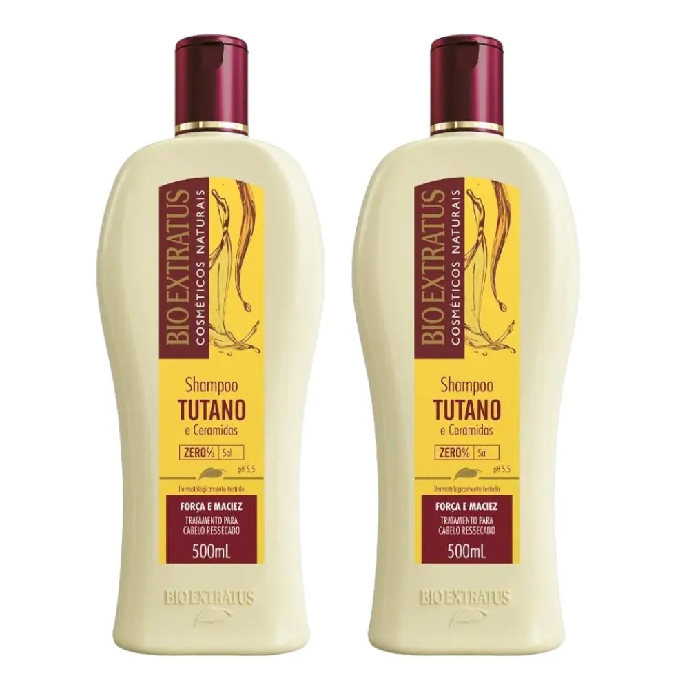 KIT 2 SHAMPOO FORçA E MACIEZ TUTANO 500 ML BIO EXTRATUS