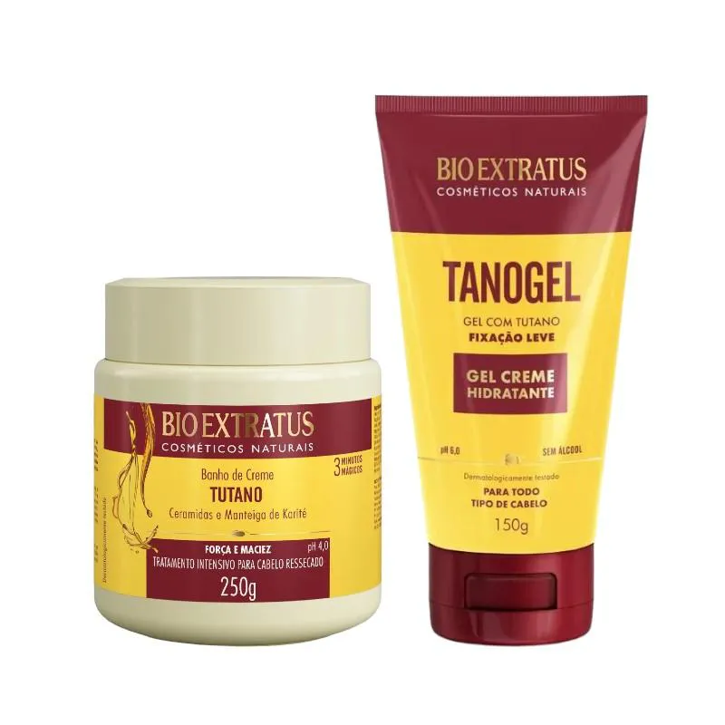 KIT TUTANO FINALIZAçãO CAPILAR 1 BANHO DE CREME 250ML 1 TANOGEL HIDRATANTE