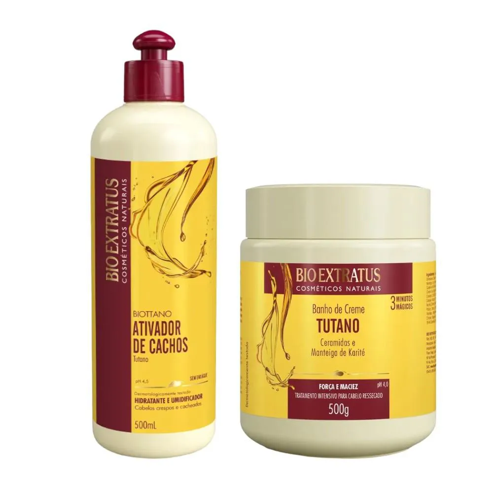 KIT TUTANO FINALIZAçãO CAPILAR 1 BANHO DE CREME 500ML 1 BIOTTANO 500ML