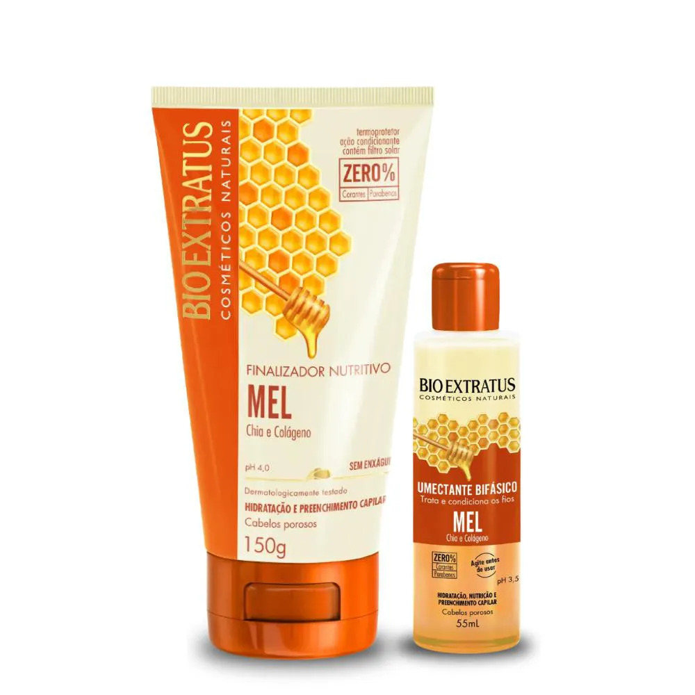 KIT MEL BIO EXTRATUS FINALIZADOR 150G + UMECTANTE BIFáSICO