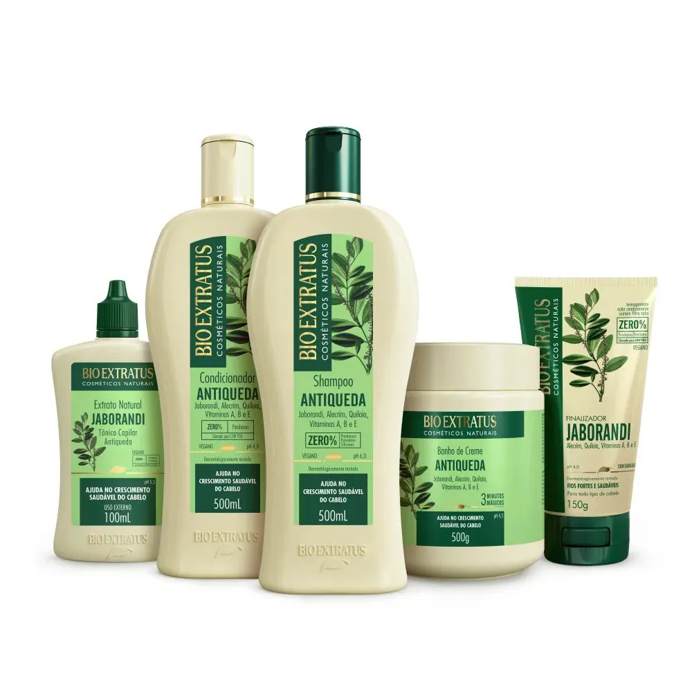 KIT BIO EXTRATUS ANTIQUEDA JABORANDI 500ML/G LINHA COMPLETA