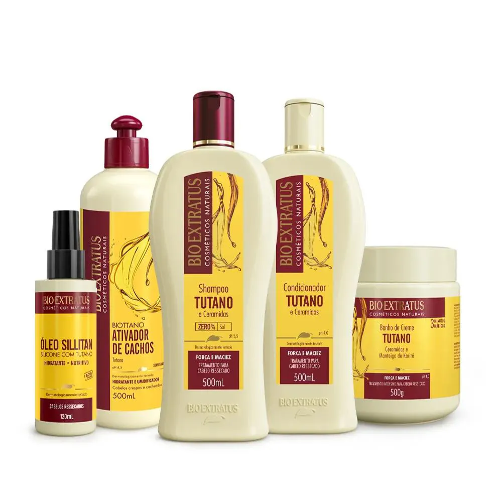 KIT TUTANO BIO EXTRATUS CABELOS CACHEADOS/CRESPOS (500ML/G)
