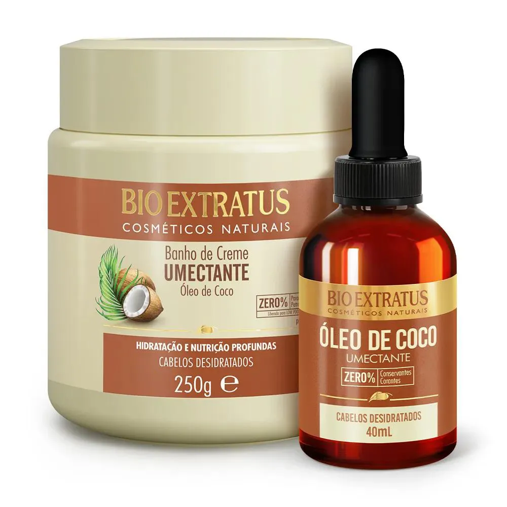 KIT BIO EXTRATUS UMECTANTE BANHO DE CREME E ÓLEO DE COCO UMECTANTE 250G
