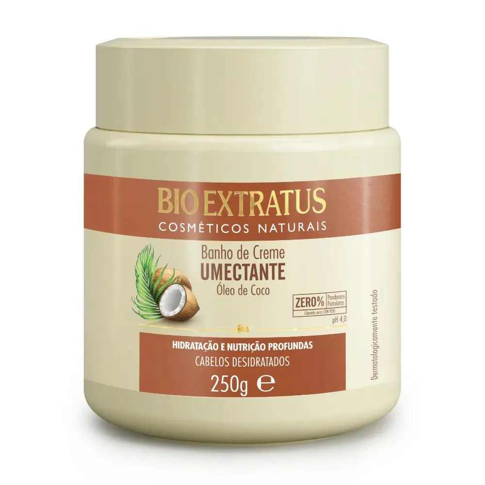 BANHO DE CREME UMECTANTE BIO EXTRATUS ÓLEO DE COCO 250G