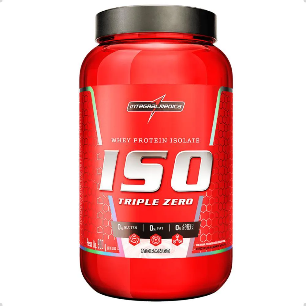 WHEY PROTEIN ISO TRIPLE ZERO POTE 900G INTEGRALMEDICA Morango