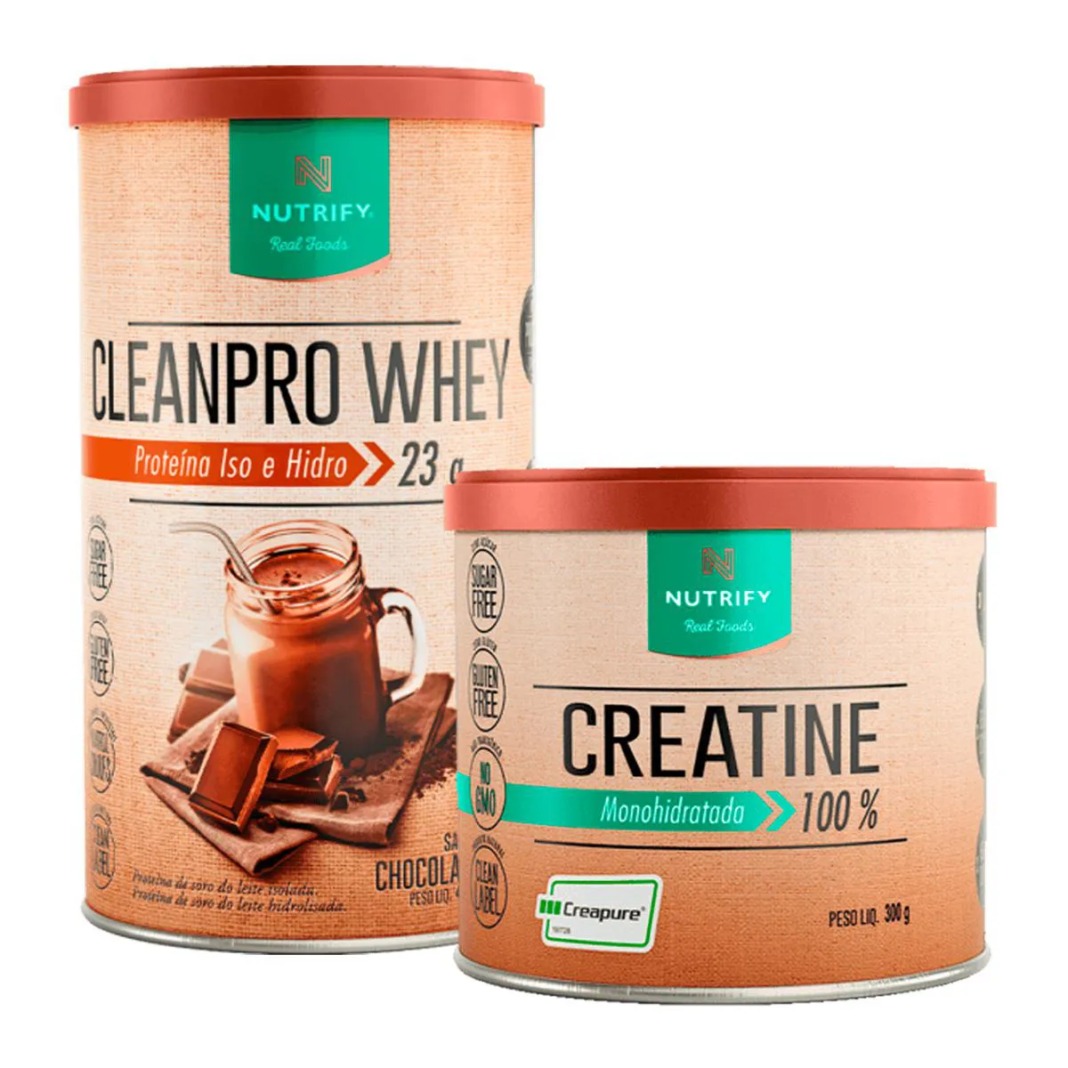 KIT CLEANPRO WHEY + CREATINE CHOCOLATE 450 G/ 300 G
