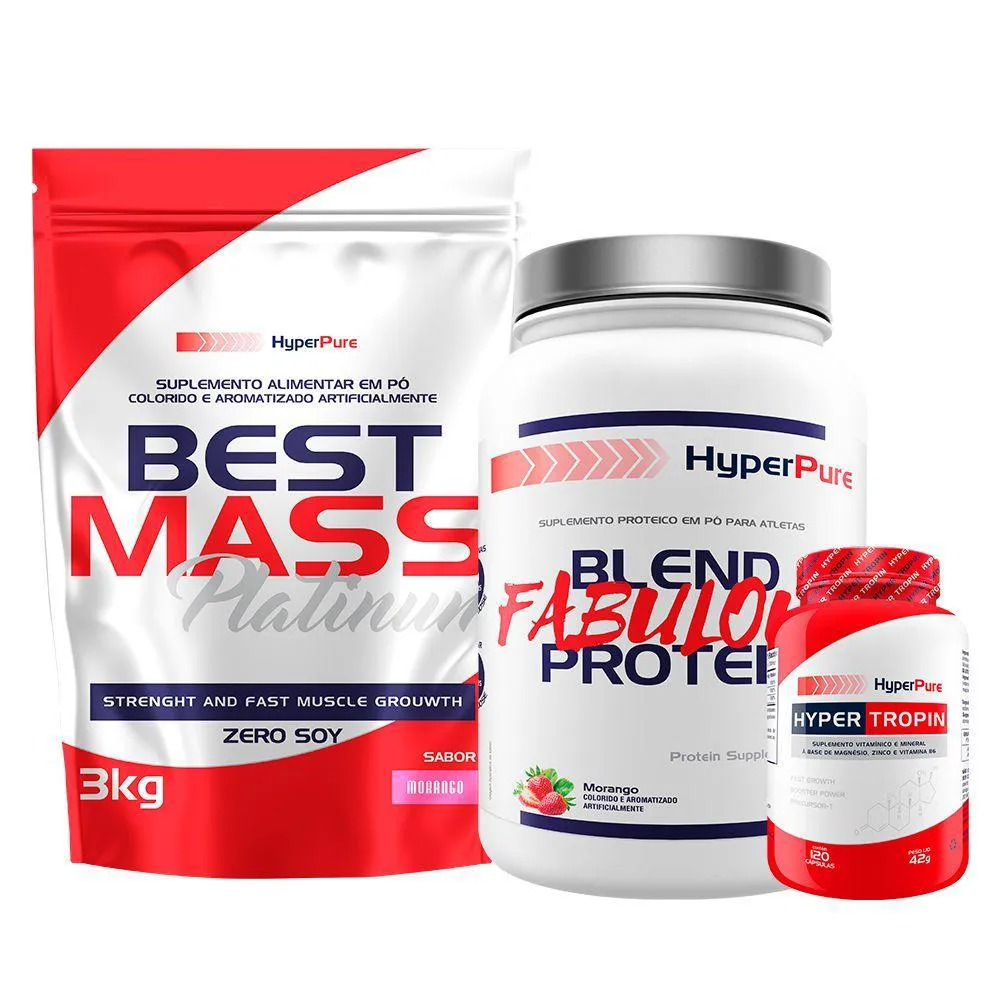 KIT BEST MASS 3KG + FABULOUS PROTEIN 2KG + HYPER TROPIN