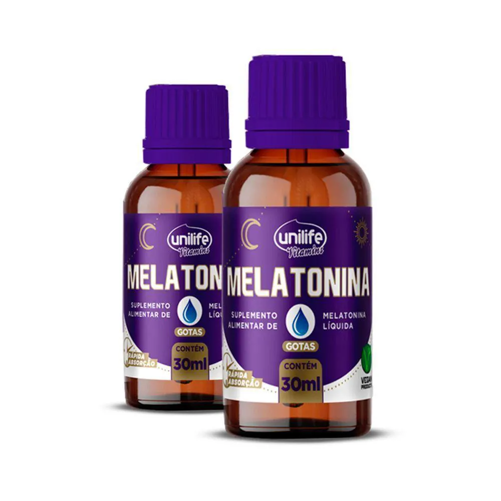 KIT 2 MELATONINA EM GOTAS UNILIFE 30ML