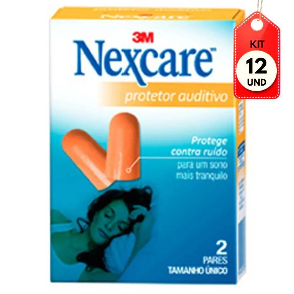 KIT C/12 3M NEXCARE PROTETOR AUDITIVO C/2 PARES