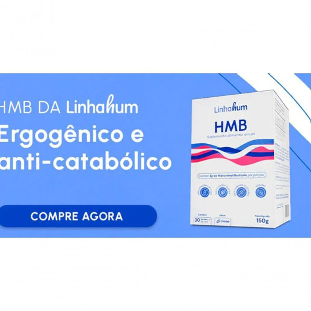 KIT 3CX HMB SUPLEMENTO ALIMENTAR Pó 30 SACHES DE 5G LINHAHUM COR INCOLOR