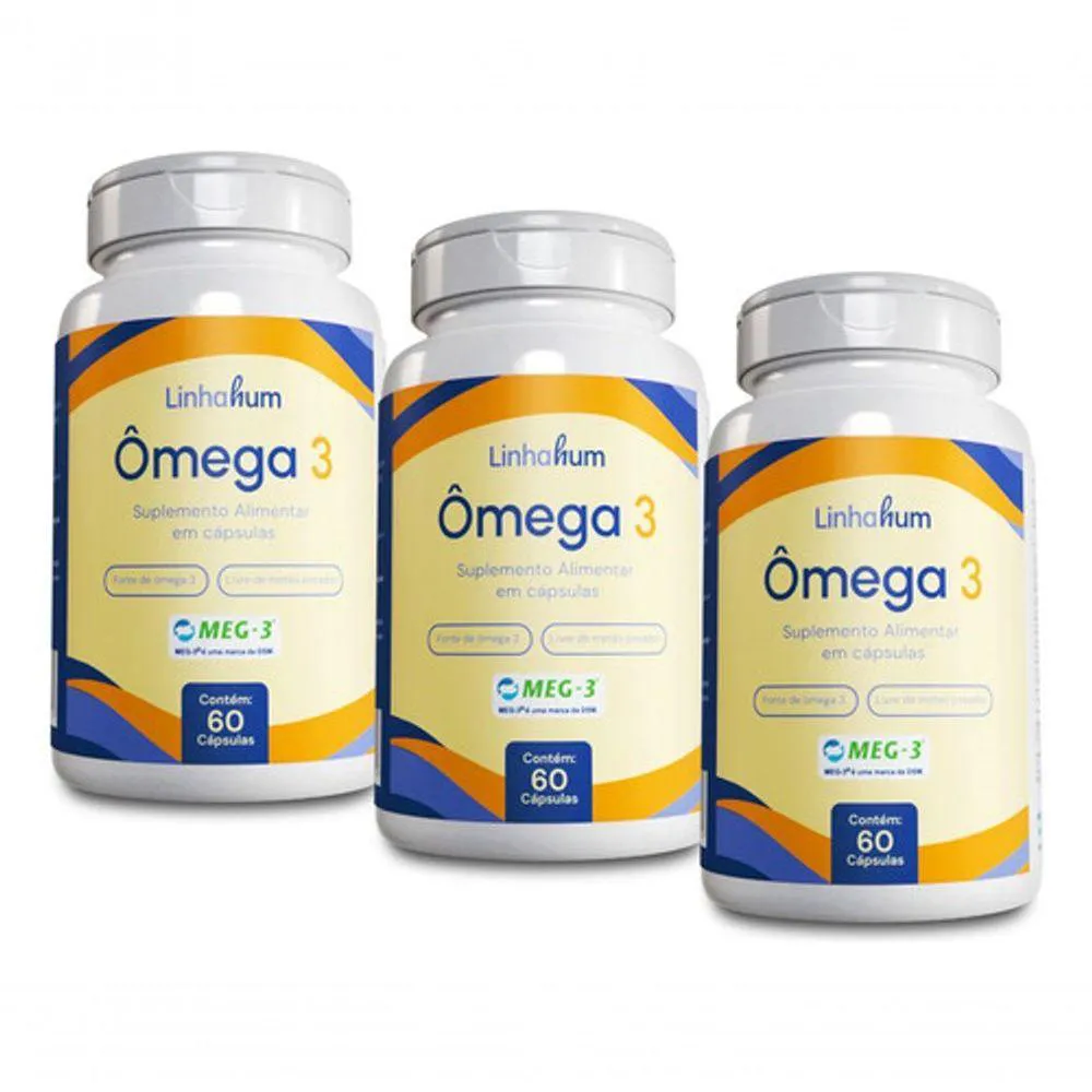 3U ôMEGA 3 SUPLEMENTO 60 CAPSULA 1000MG SELO MEG-3 LINHAHUM COR:INCOLOR