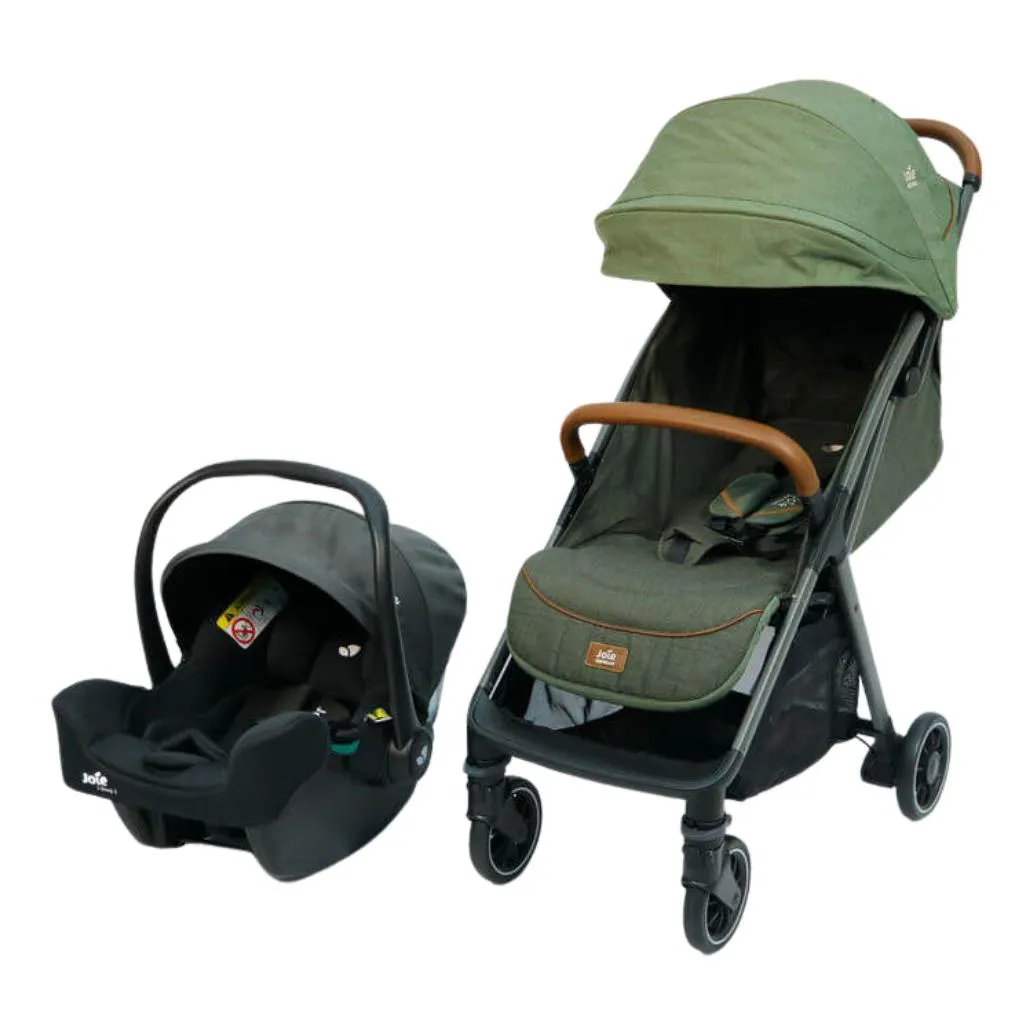 CARRINHO DE BEBê COMBO PARCEL VERDE PINE COM BEBê CONFORTO I-SNUG JOIE
