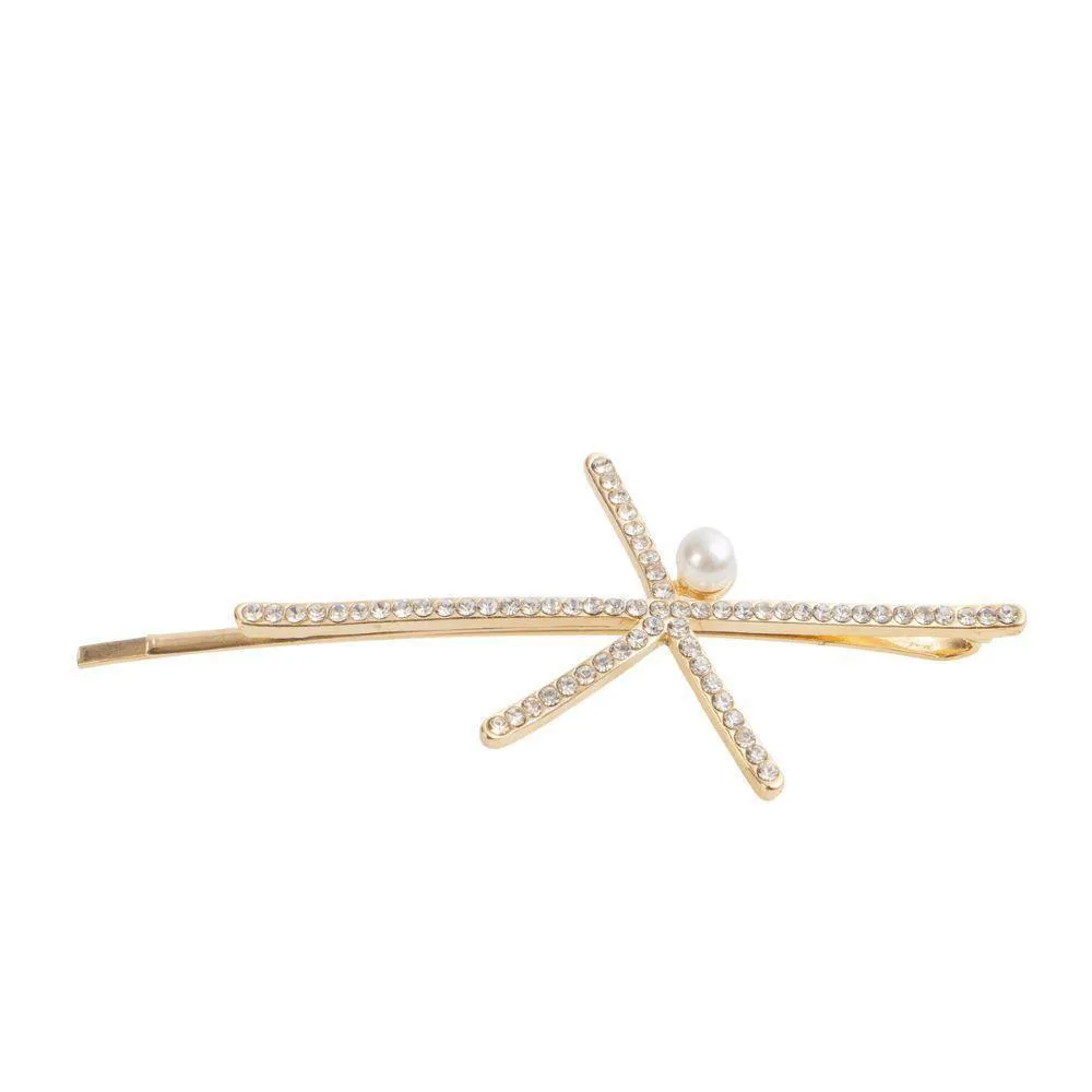 GRAMPO COM STRASS E PéROLA DOURADO