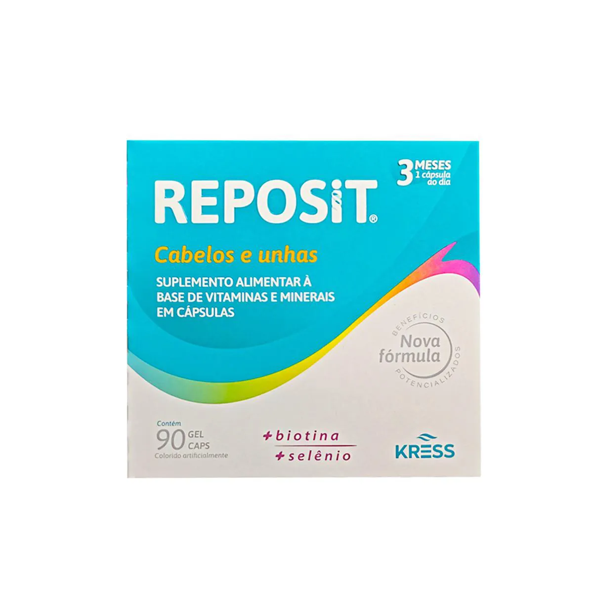 REPOSIT CABELOS E UNHAS 90 CÁPSULAS GEL - BIOTINA E SELÊNIO