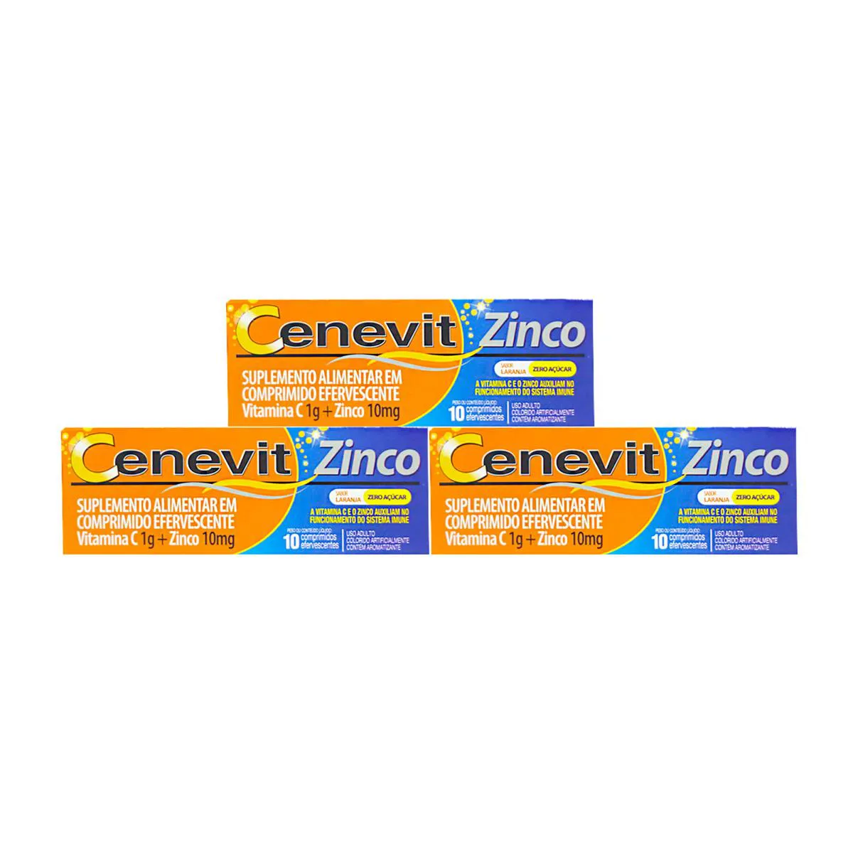 CENEVIT ZINCO 1MG COM 10 CP - KIT COM 03 UNIDADES - VIT C