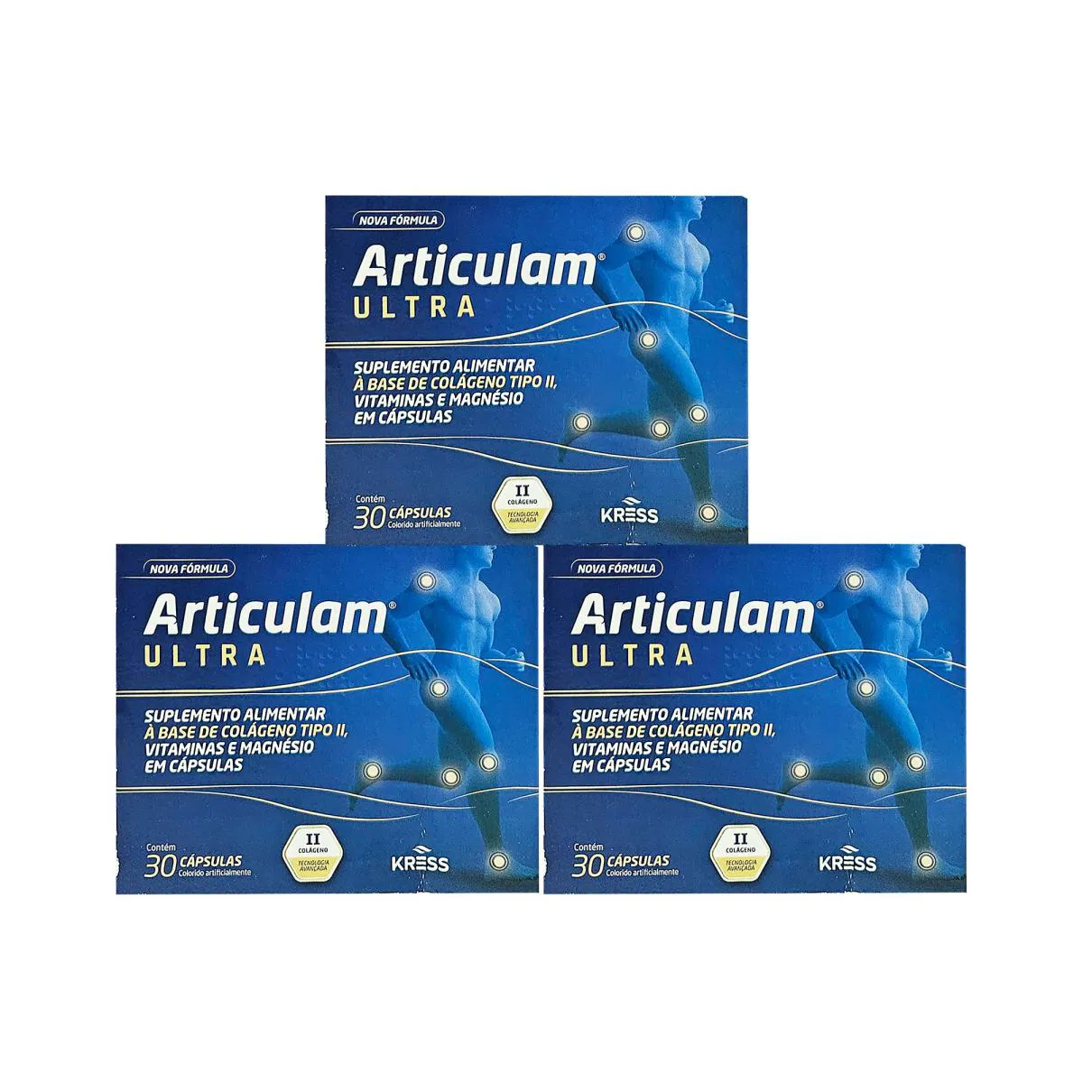 KIT 03 ARTICULAM ULTRA COLÁGENO TIPO 2 E MAGNÉSIO - 30 CÁPS