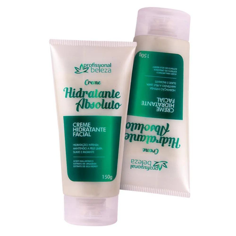 KIT 02 CREME HIDRATANTE FACIAL ABSOLUTO C/ ÁCIDO HIALURôNICO