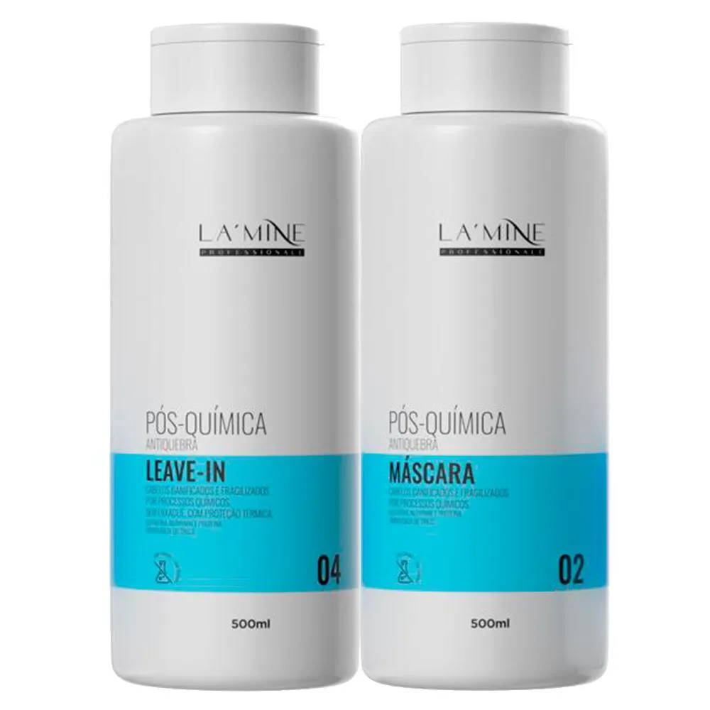 KIT MáSCARA + LEAVE-IN PóS QUíMICA ANTIQUEBRA LAMINE 2X500ML