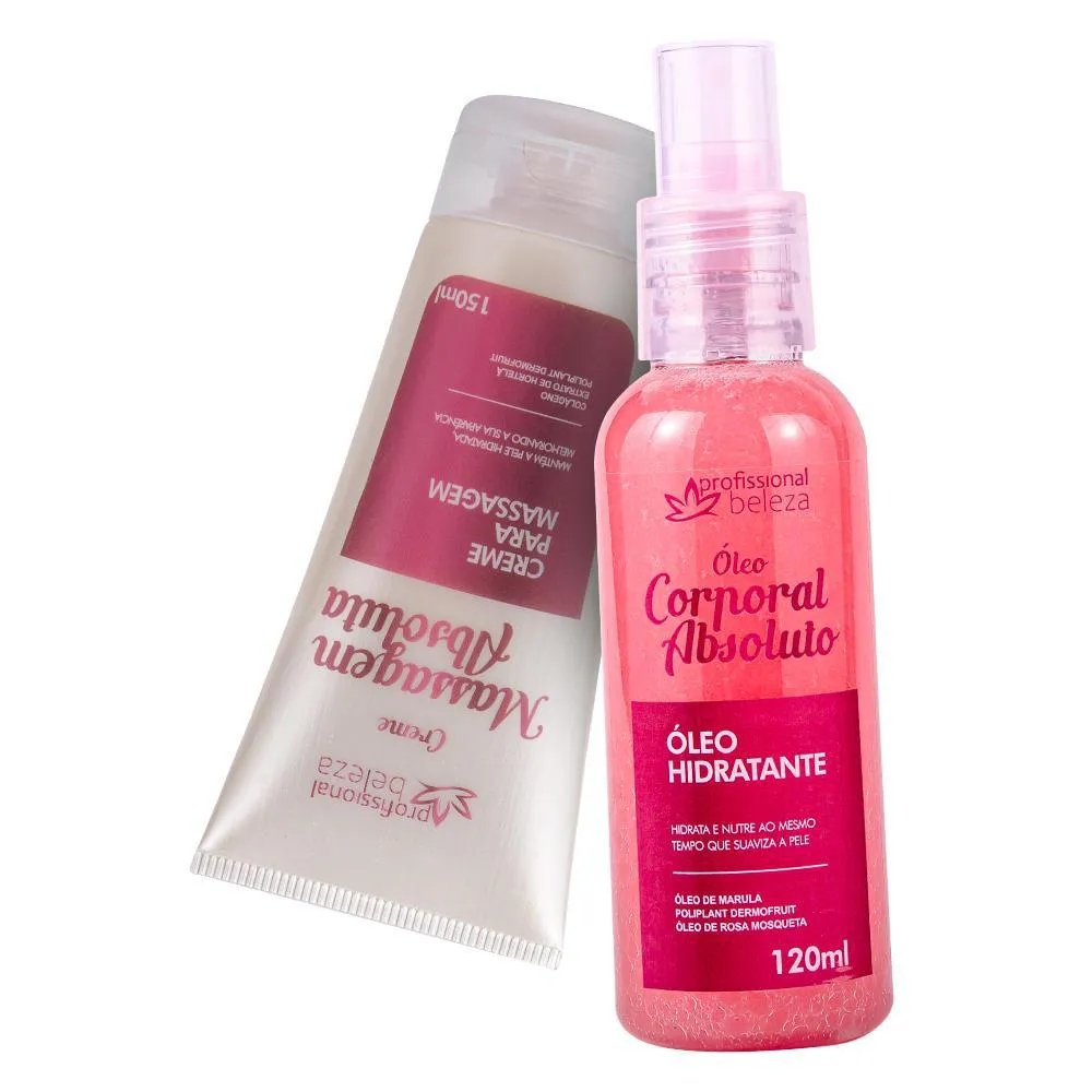 KIT ÓLEO CORPORAL + CREME MASSAGEM ABSOLUTO COLáGENO 150ML