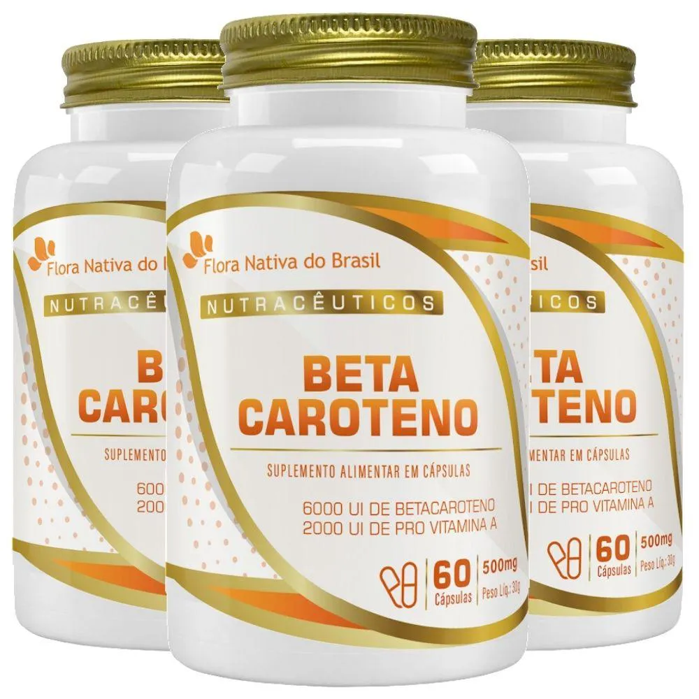 KIT 3X BETA CAROTENO 60 CáPSULAS - FLORA NATIVA
