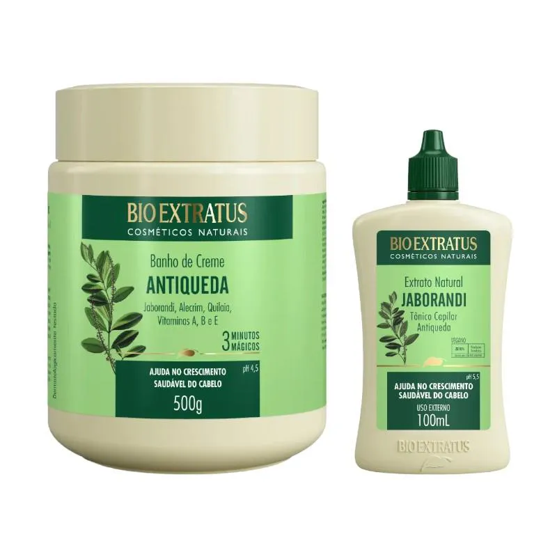 KIT JABORANDI CONTROLE DE QUEDA 1 BANHO DE CREME 500ML 1 TôNICO CAPILAR 100ML
