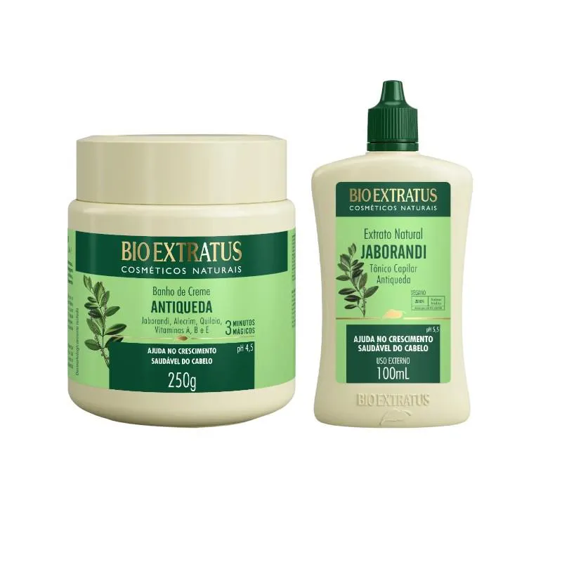KIT JABORANDI CONTROLE DE QUEDA 1 BANHO DE CREME 250ML 1 TôNICO CAPILAR 100ML