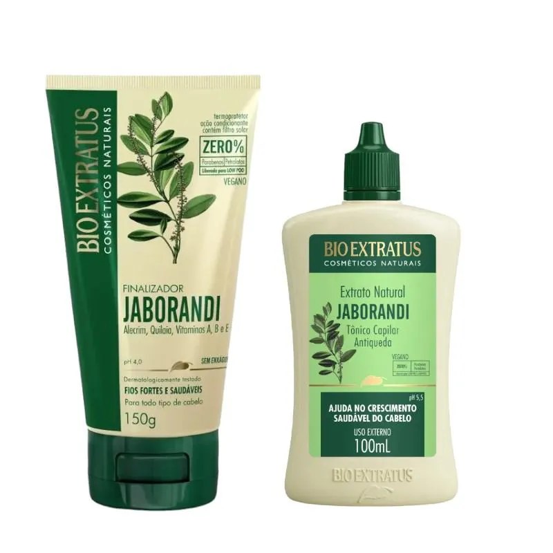 KIT JABORANDI FINALIZAçãO CAPILAR E CONTROLE DE QUEDA 1 FINALIZADOR 150ML 1 TôNICO 100ML